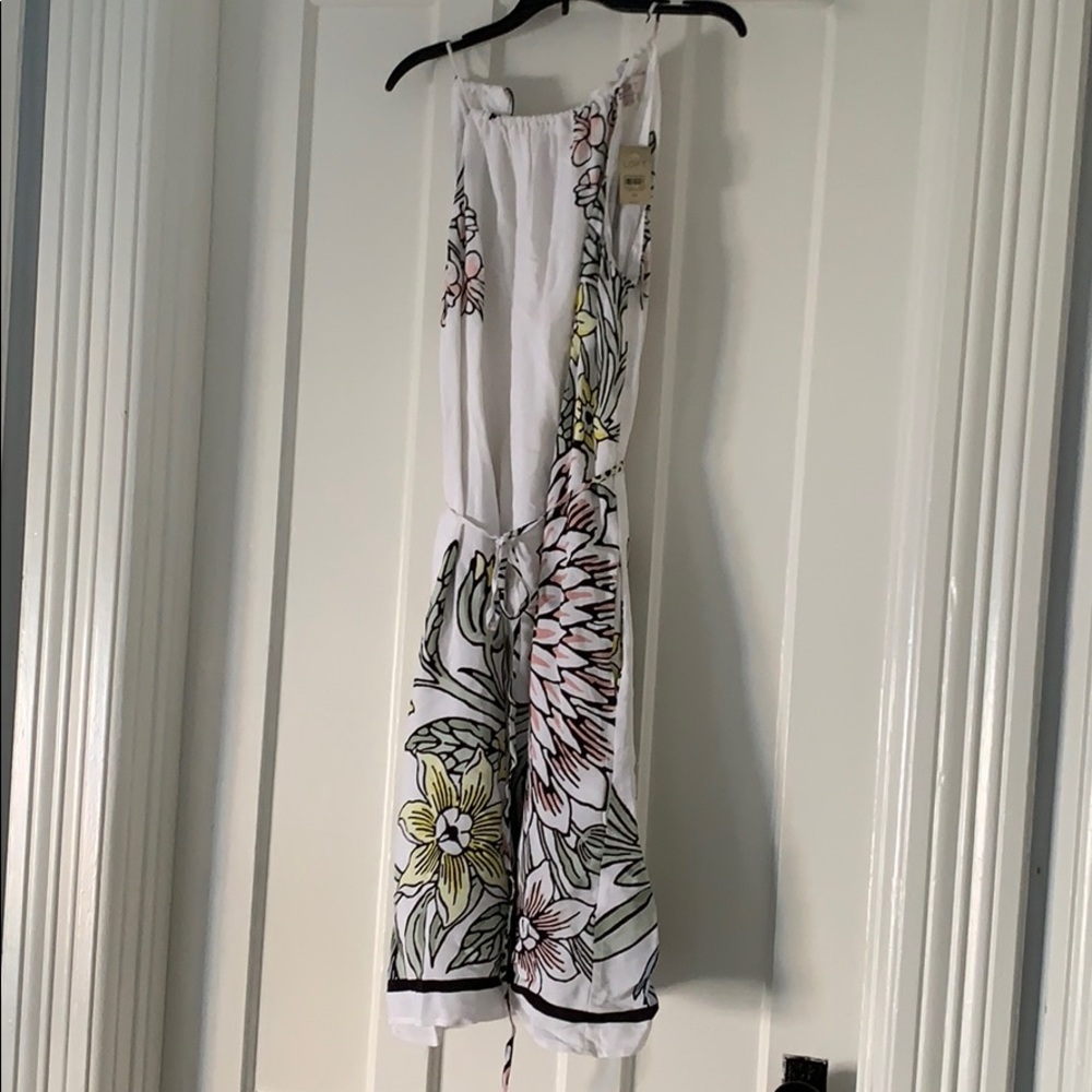 White floral halter dress